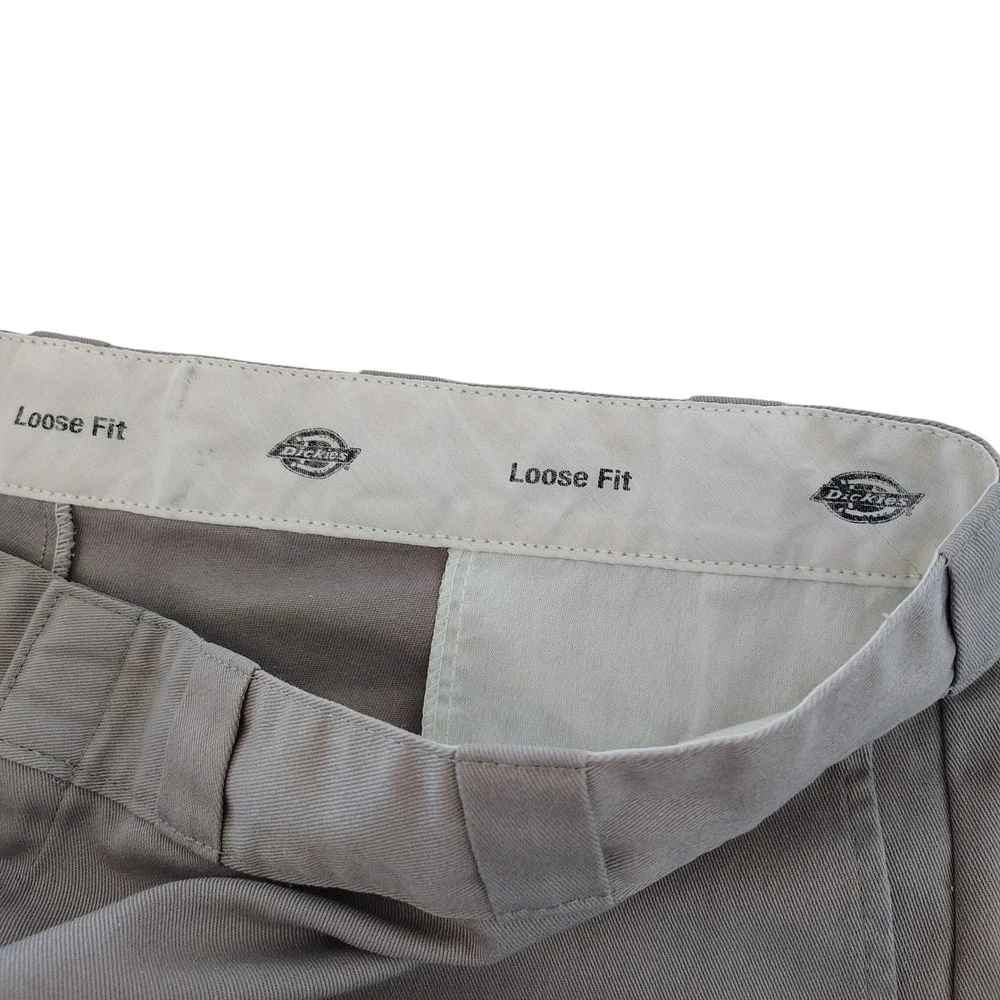 Dickies Loose Fit canvas twill Pants Gray & black 48x30 Double Knee Workwear lot